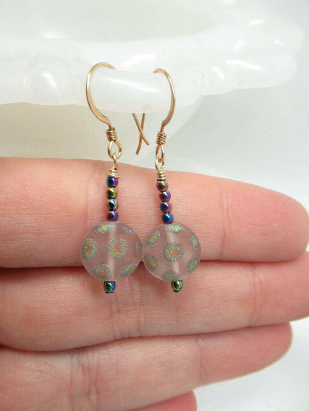 Matte Dotted coin earrings